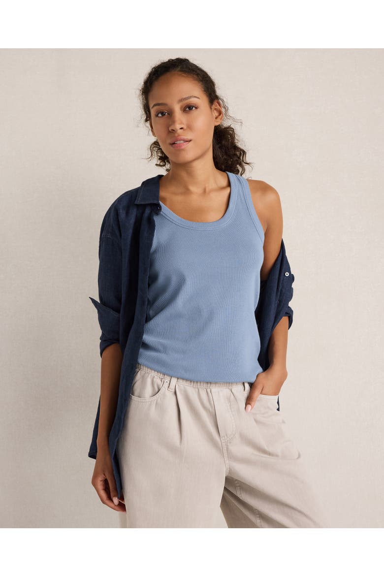 Organic Cotton Scoop Neck Tank, Main, color, River