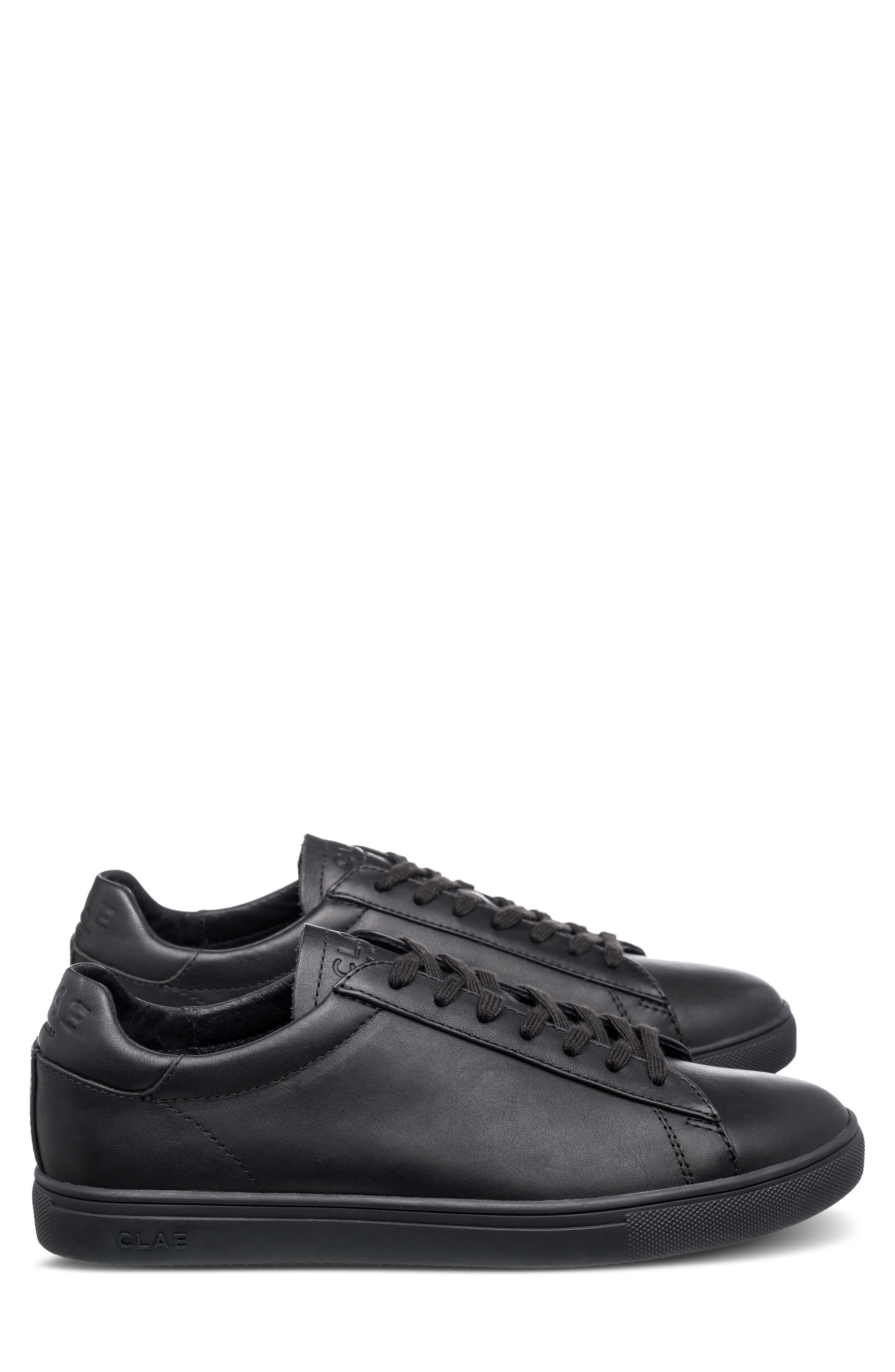 CLAE Bradley Sneaker, Alternate, color, Triple Black Leather
