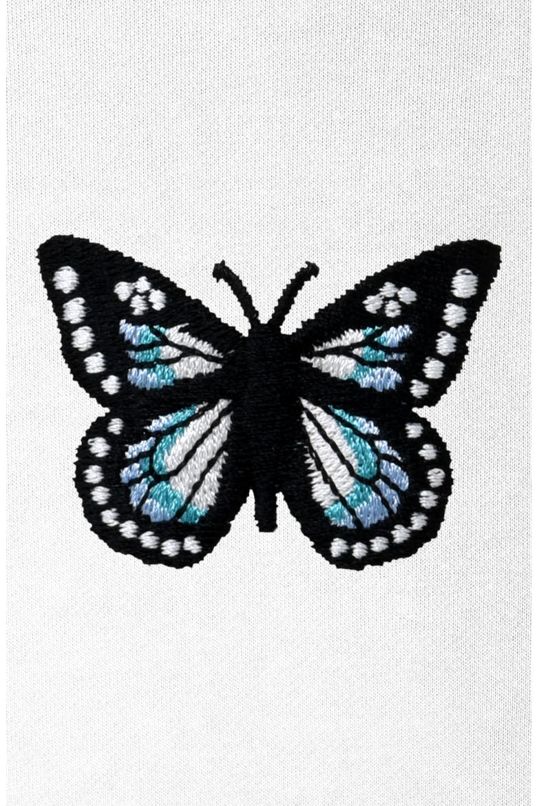 Womens Butterfly Midweight Fleece Relaxed Hooded Sweatshirt, Alternate, color, White