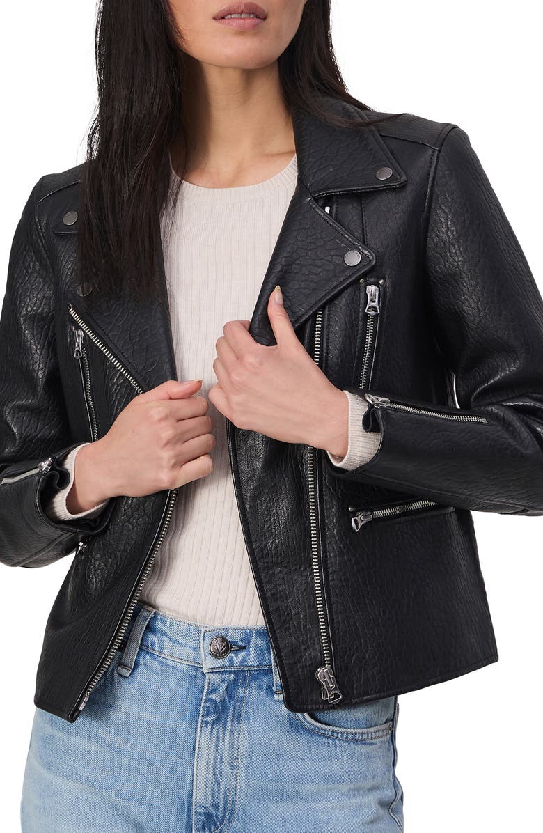 rag & bone Arrow Leather Jacket, Alternate, color, Black