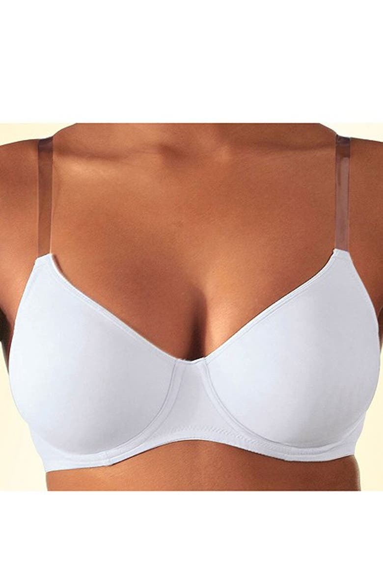 LASCANA Clear Strap Underwire T-Shirt Bra, Alternate, color, White