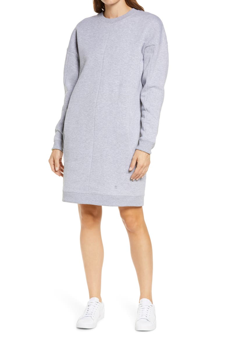 Serene Sweat Dress, Main, color, CLOUD GREY MARL