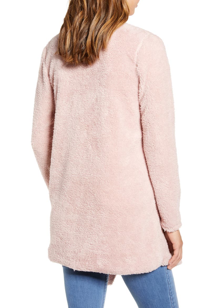 Gibson Teddy Bear Faux Fur Jacket, Alternate, color, ENGLISH ROSE