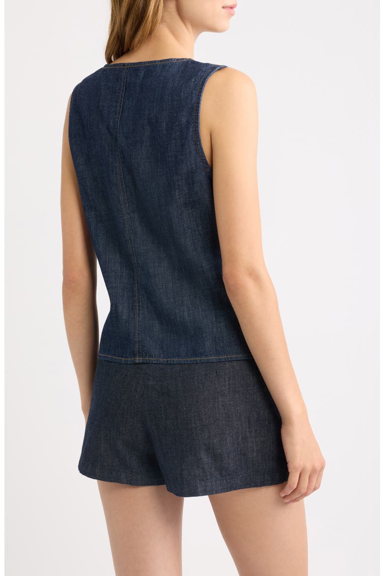 Lia Denim Cutaway Vest, Alternate, color, OPEN BLUE
