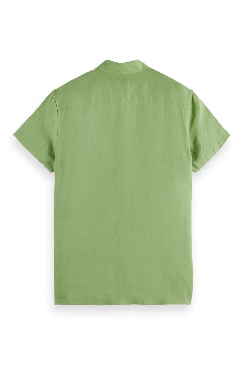 Short Sleeve Linen Button-Up Shirt, Alternate, color, PISTACHIO