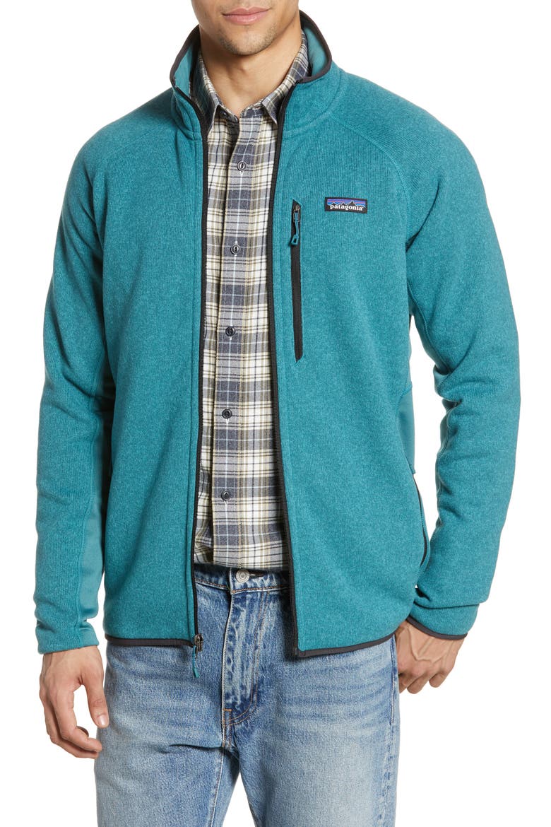 Better Sweater® Performance Slim Fit Zip Jacket, Main, color, TASMANIAN TEAL