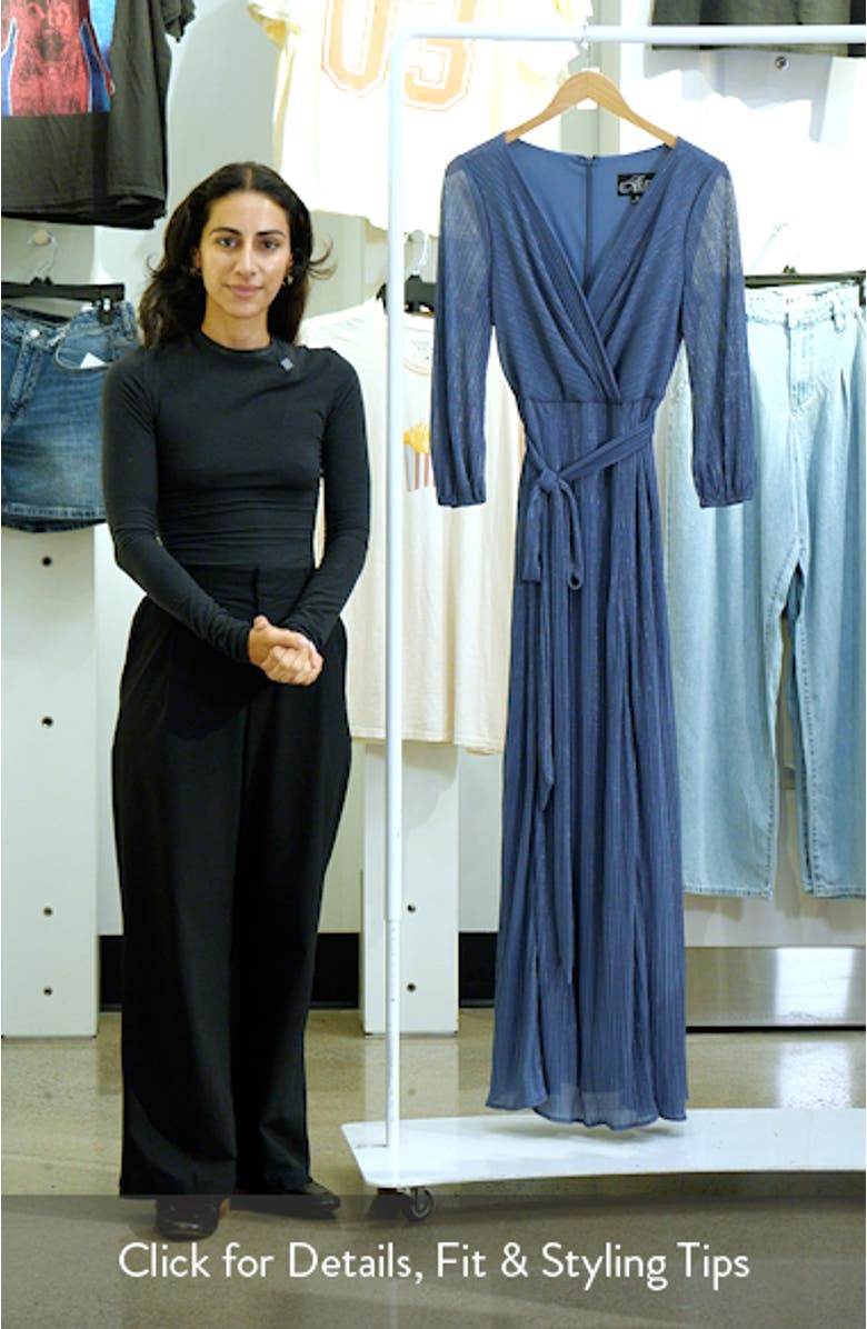 Metallic Micro Pleated Mesh Gown, sales video thumbnail