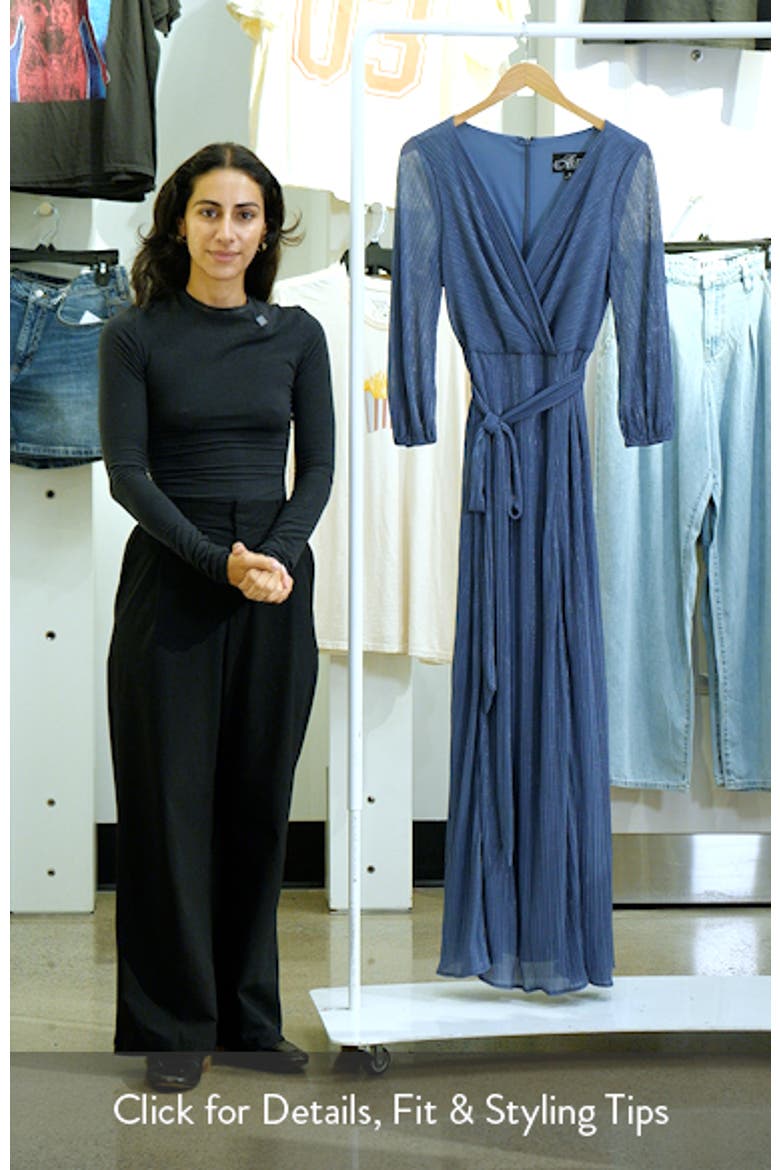 Metallic Micro Pleated Mesh Gown video