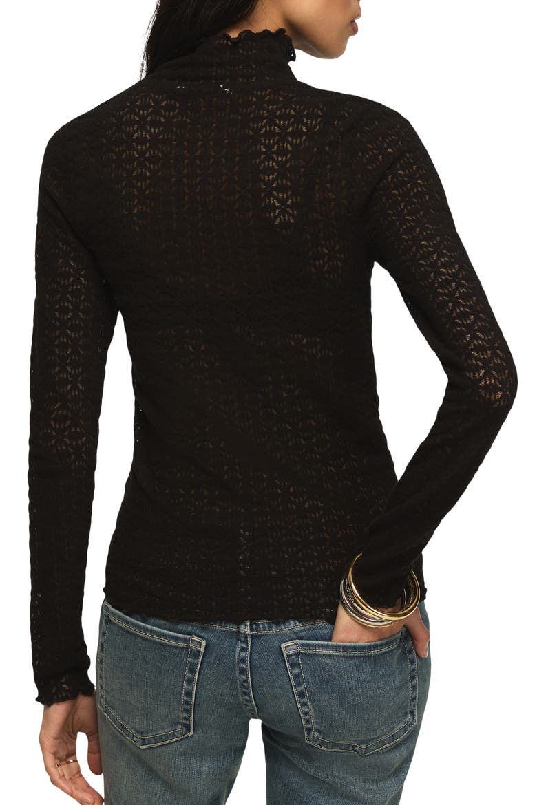 Mock Neck Long Sleeve Lace Top, Alternate, color, JET BLACK