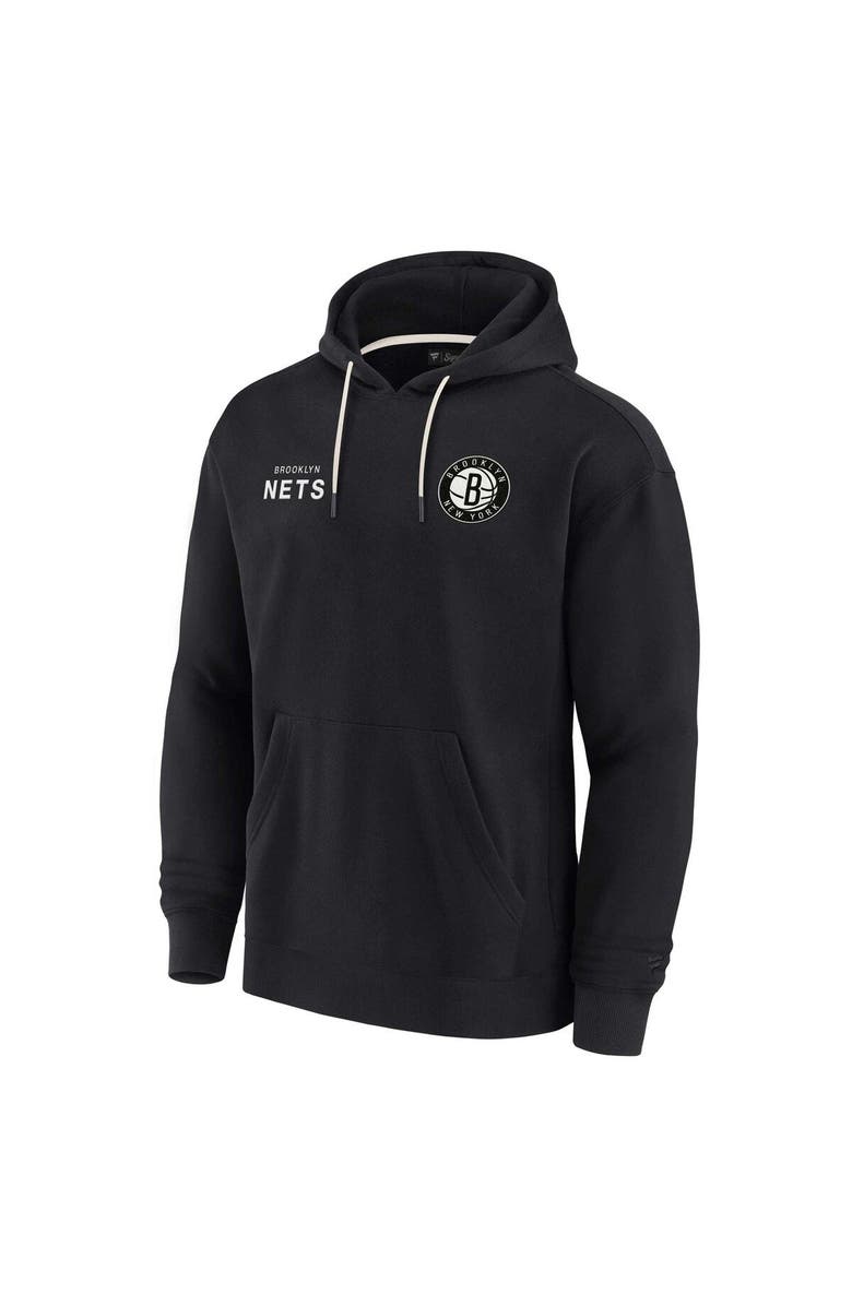 Fanatics Signature Unisex Fanatics Signature Black Brooklyn Nets Elements Super Soft Fleece Pullover Hoodie, Alternate, color, Black