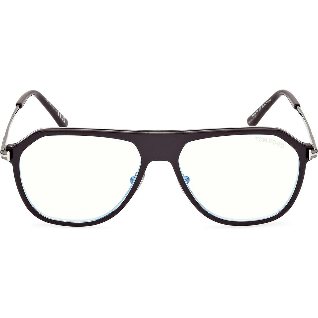 Tom Ford 56mm Pilot Blue Light Blocking Optical Glasses