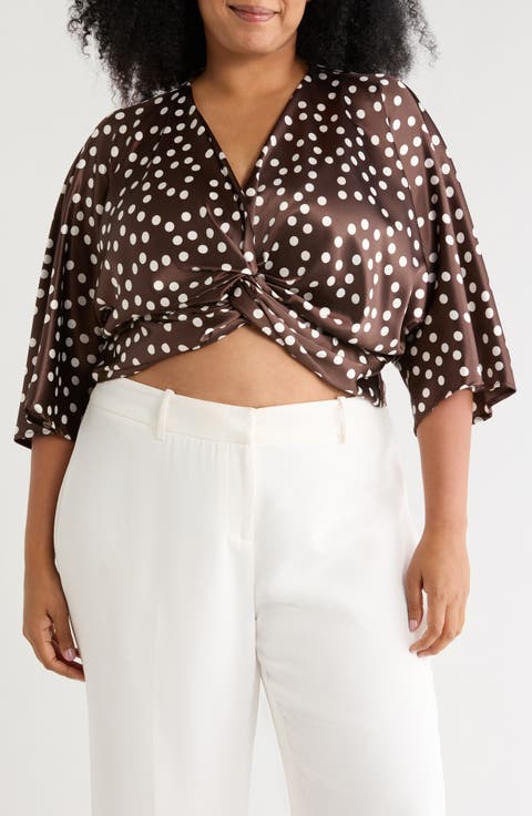 Polka Dot Front Twist Top