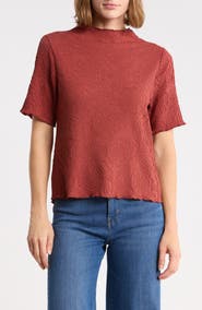Adrianna Papell Floral Textured Knit Top