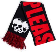 PLEASURES Skull Graphic Fringed Scarf