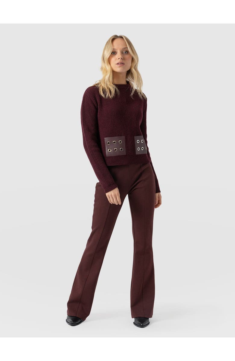 Saint + Sofia Fearne Flare Legging, Alternate, color, Maroon