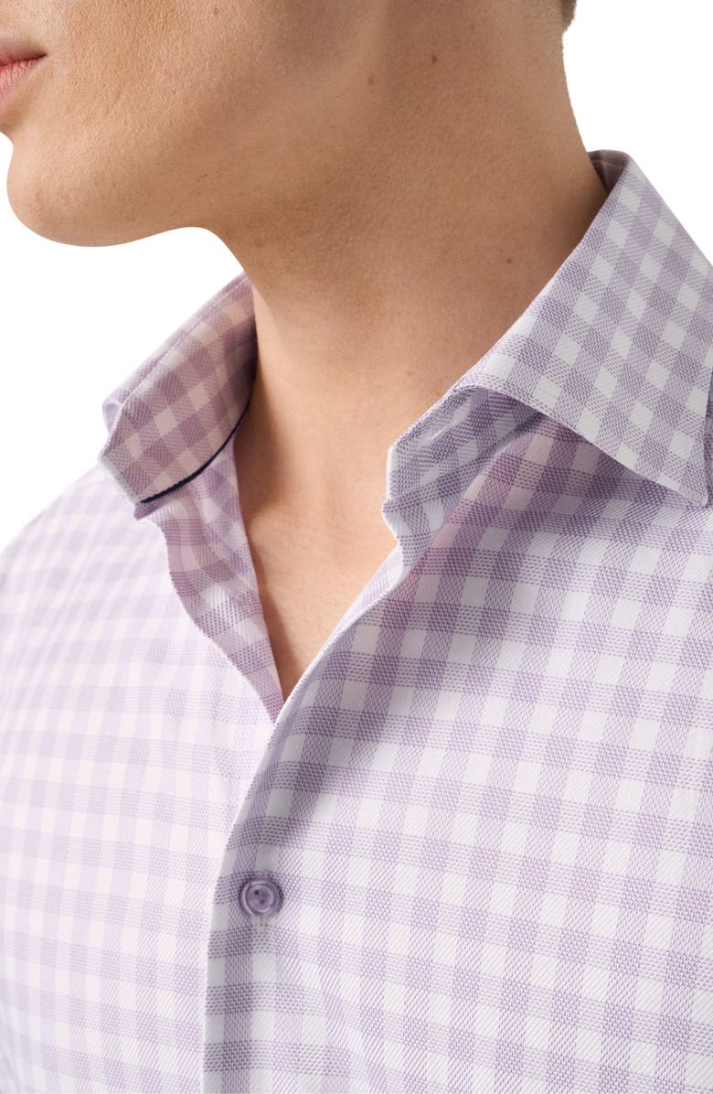Eton Contemporary Fit Gingham Check Cotton Dobby Dress Shirt, Alternate, color, 
