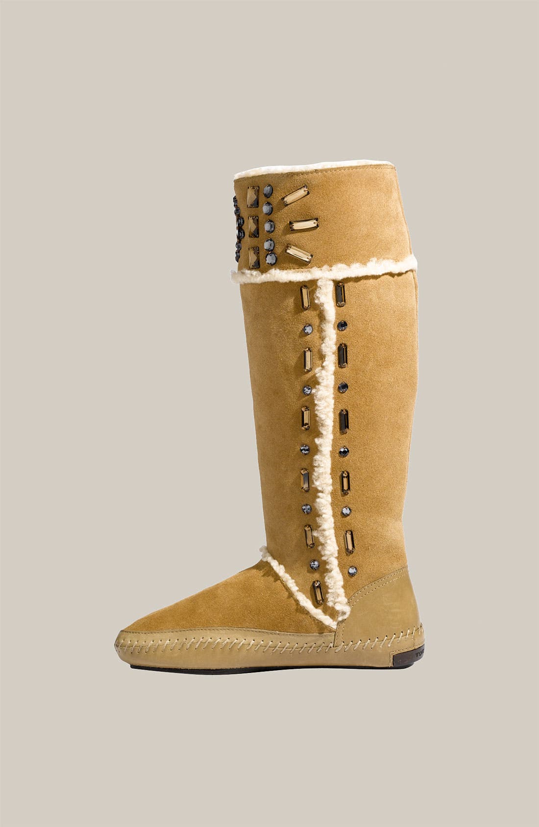 Tory Burch Embellished Genuine Shearling Lined Boot, Alternate, color, 