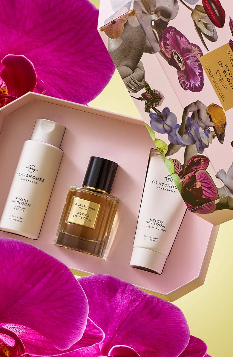 Glasshouse Fragrances Kyoto in Bloom Fragrance Gift Set, Alternate, color, White