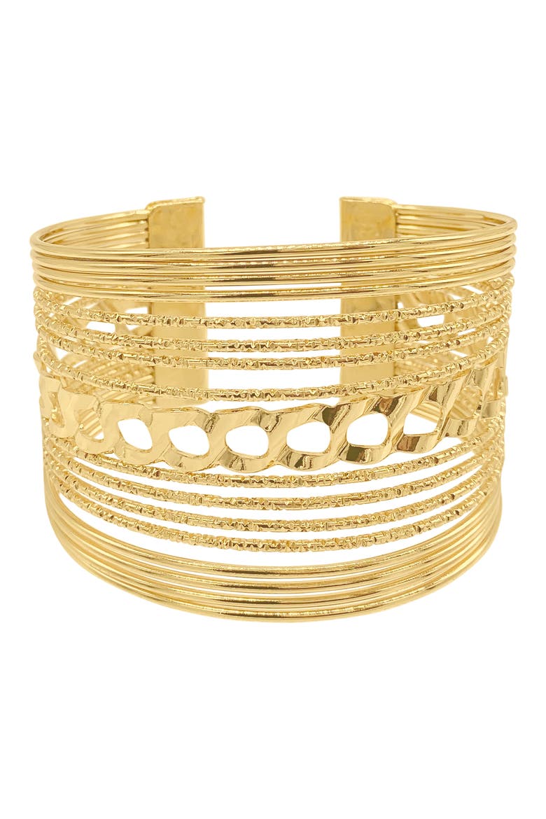 Multistrand Layered Cuff Bracelet, Main, color, GOLD