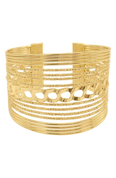 Multistrand Layered Cuff Bracelet