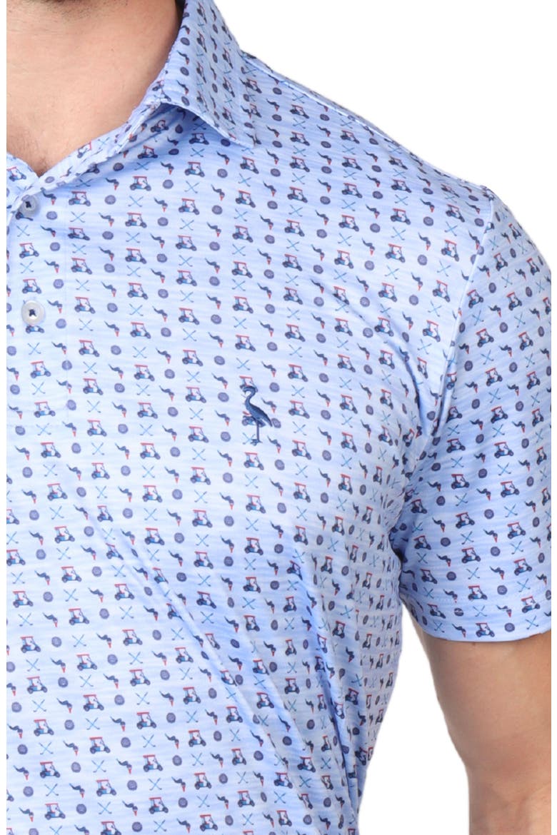 Golf Cart Print Performance Polo, Alternate, color, BLUE BYRD