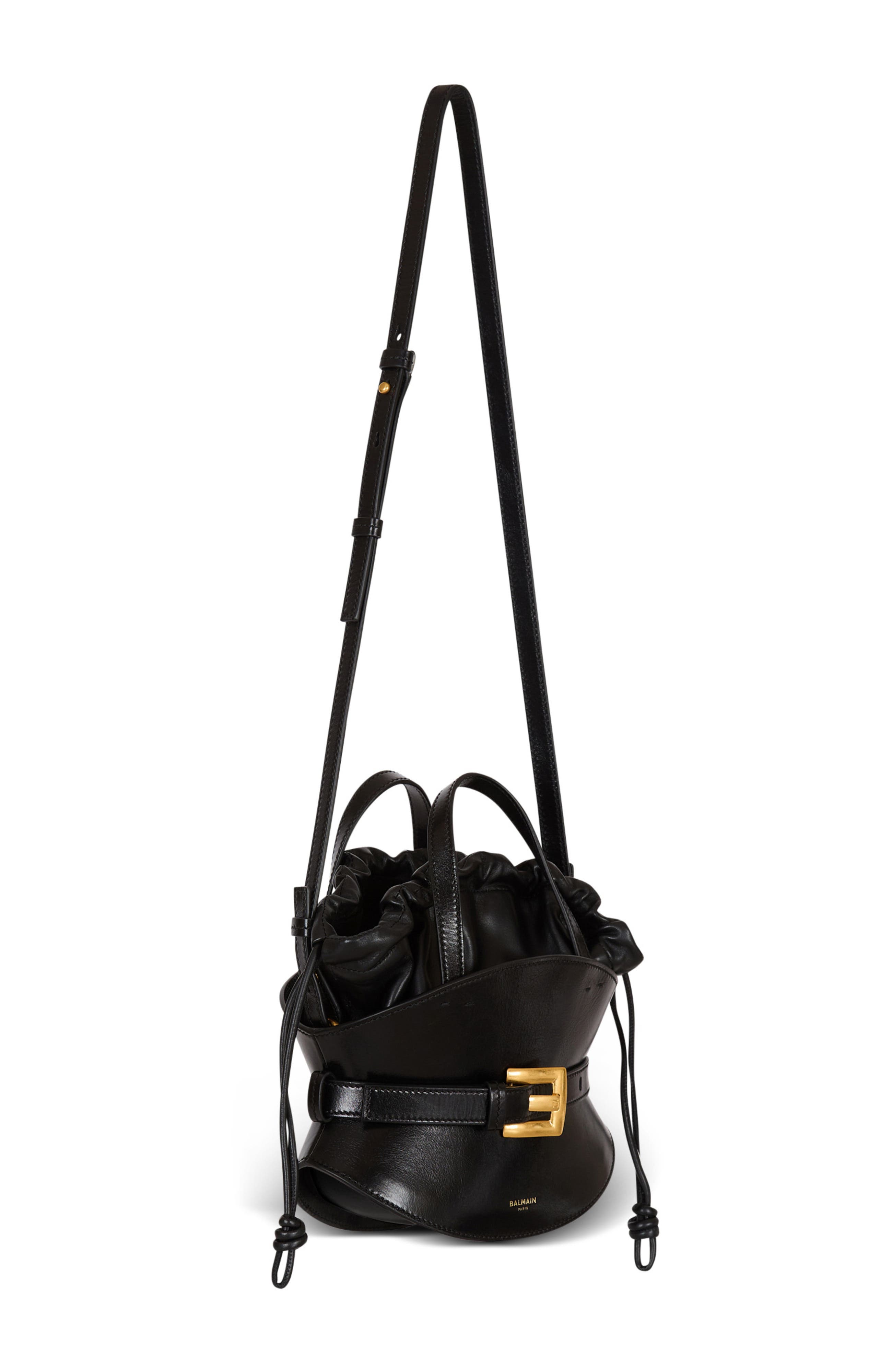 Balmain Shuffle Mini bag in calfskin leather, Alternate, color, 