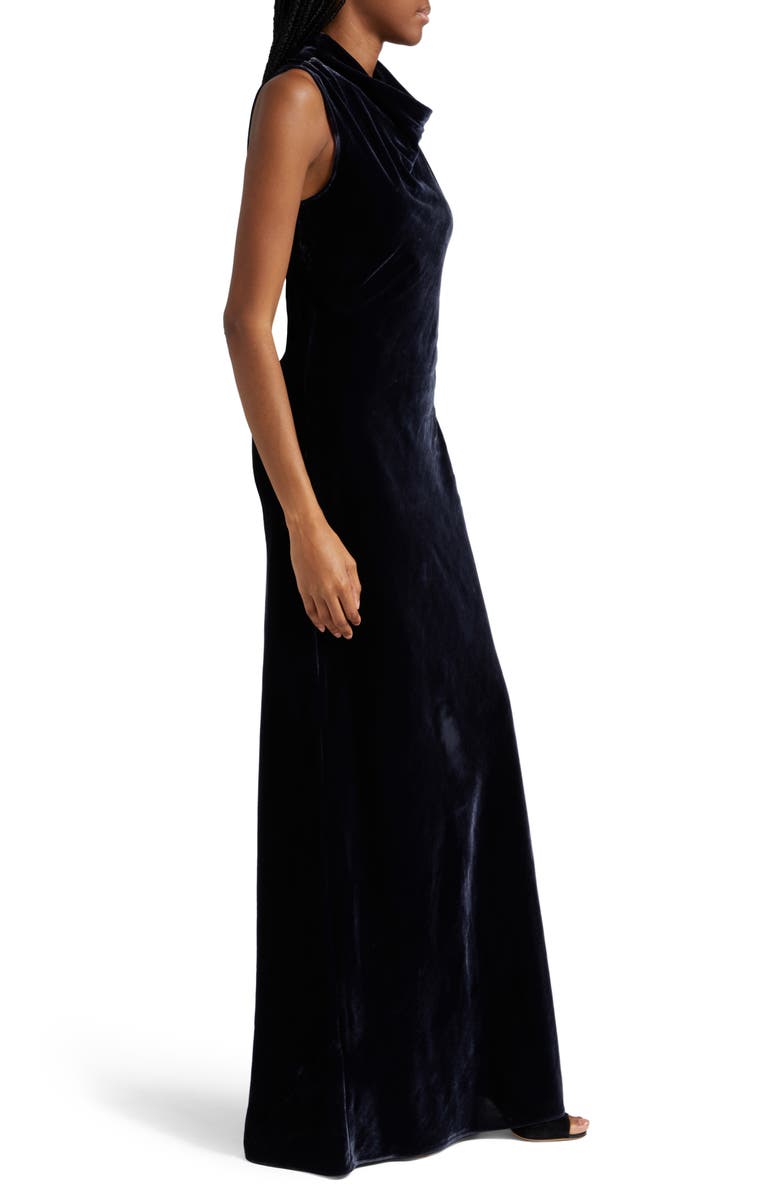 Veronica Beard Kura Cowl Neck Velvet Maxi Dress, Alternate, color,