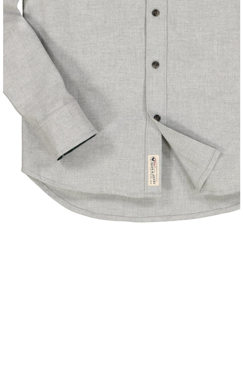 Men's Brushed Flannel Button Down Shirt, Alternate, color, Gray Heather Flannel