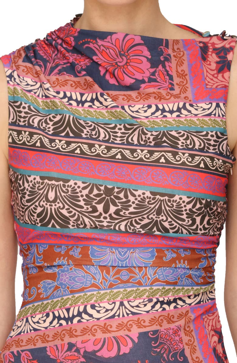 Avec Les Filles Print Sleeveless Minidress, Alternate, color, Spice Scarf