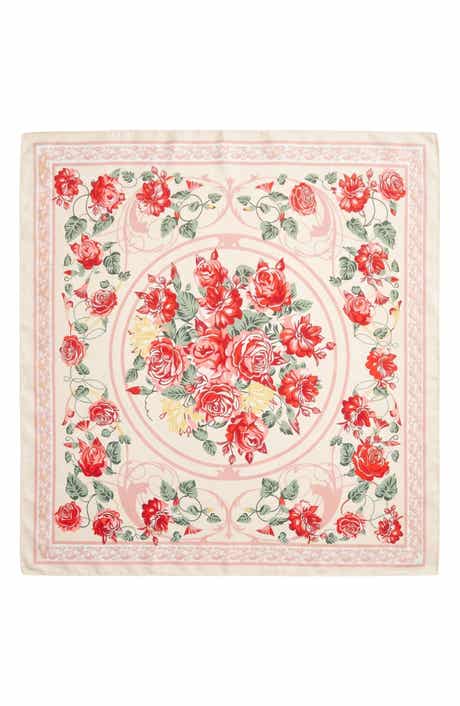 MARCUS ADLER Floral Satin Square Scarf