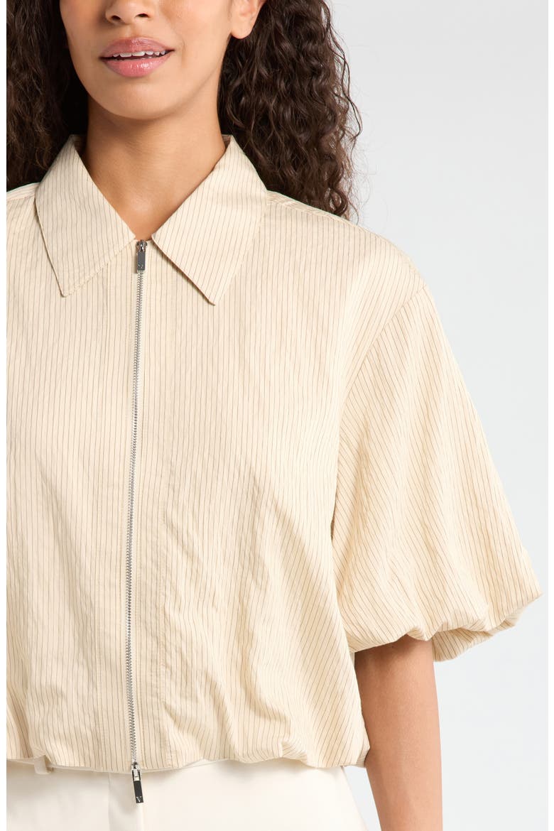 Stripe Crop Bubble Jacket, Alternate, color, BIRCH