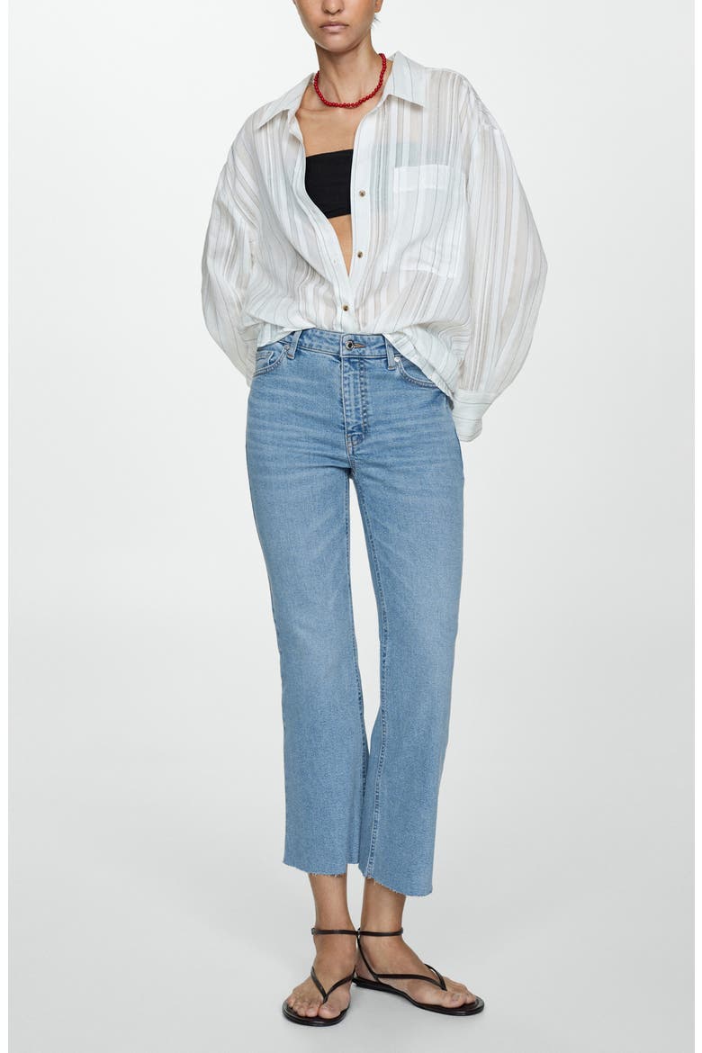 Sienna Raw Hem Crop Flare Jeans, Alternate, color, MEDIUM BLUE