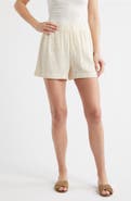 CITY BLUES Crochet Trim Cotton Gauze Shorts