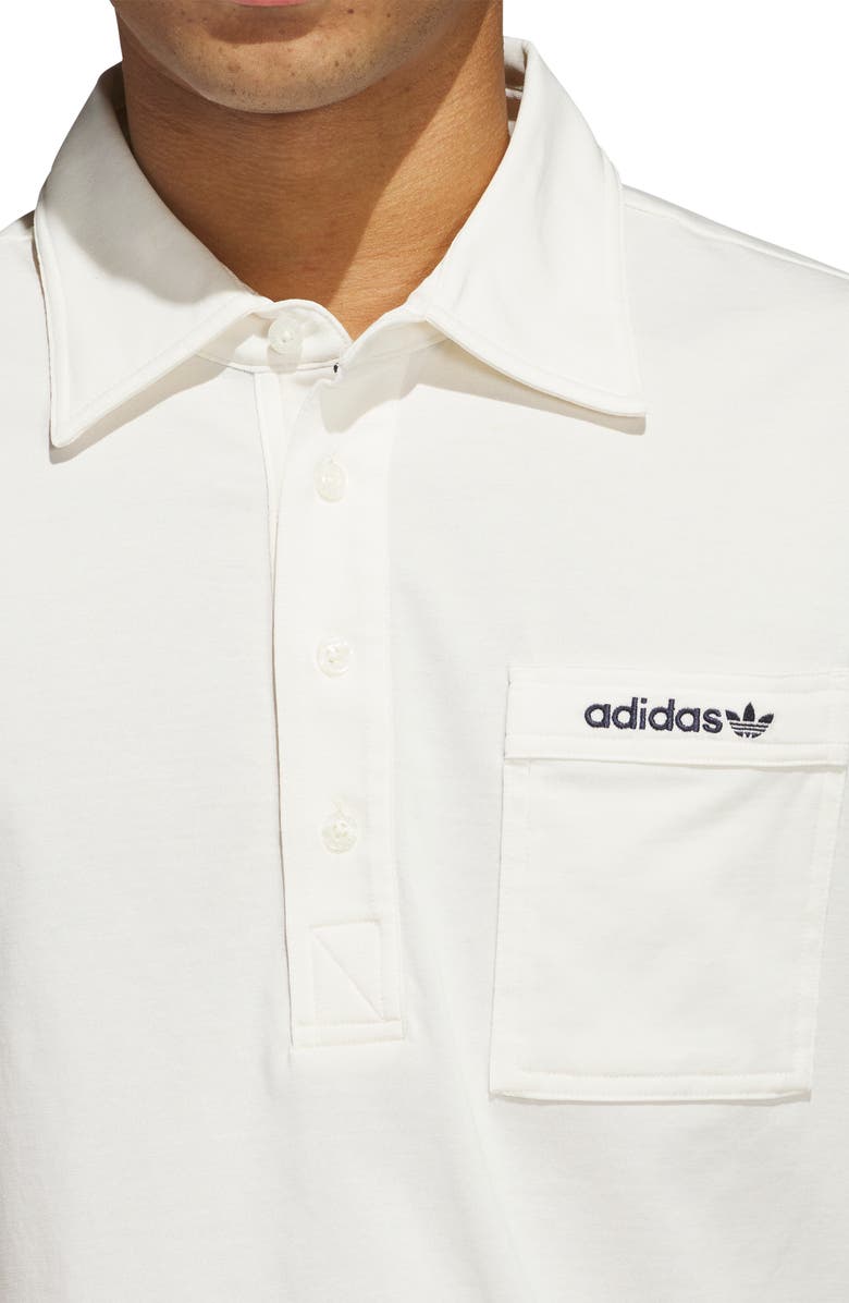 adidas Archive Pocket Golf Polo, Alternate, color, Chalk White