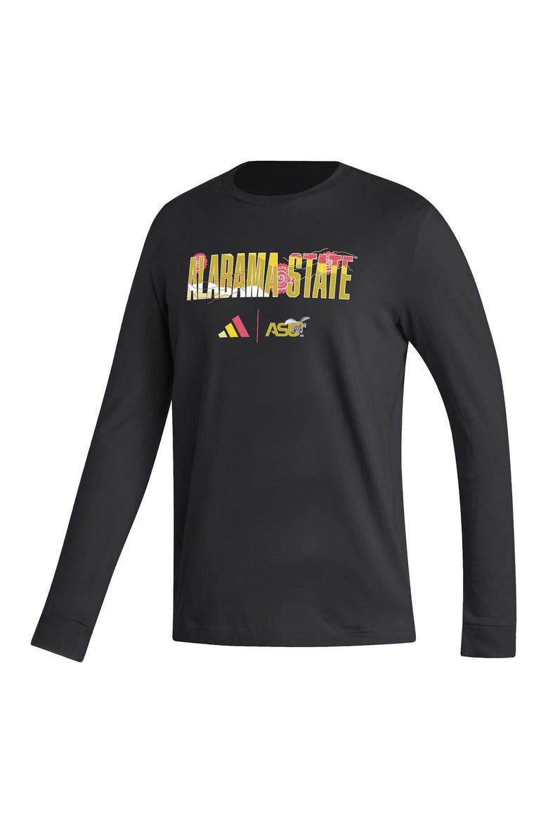 Men's adidas Black Alabama State Hornets Honoring Black Excellence Long Sleeve T-Shirt, Alternate, color, Black