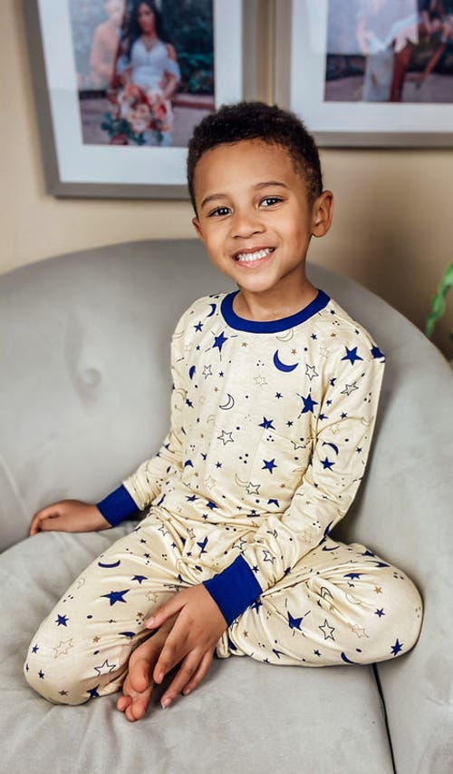 Everly Grey Emerson Fitted Long Sleeve 2-piece Pajamas In Neutral