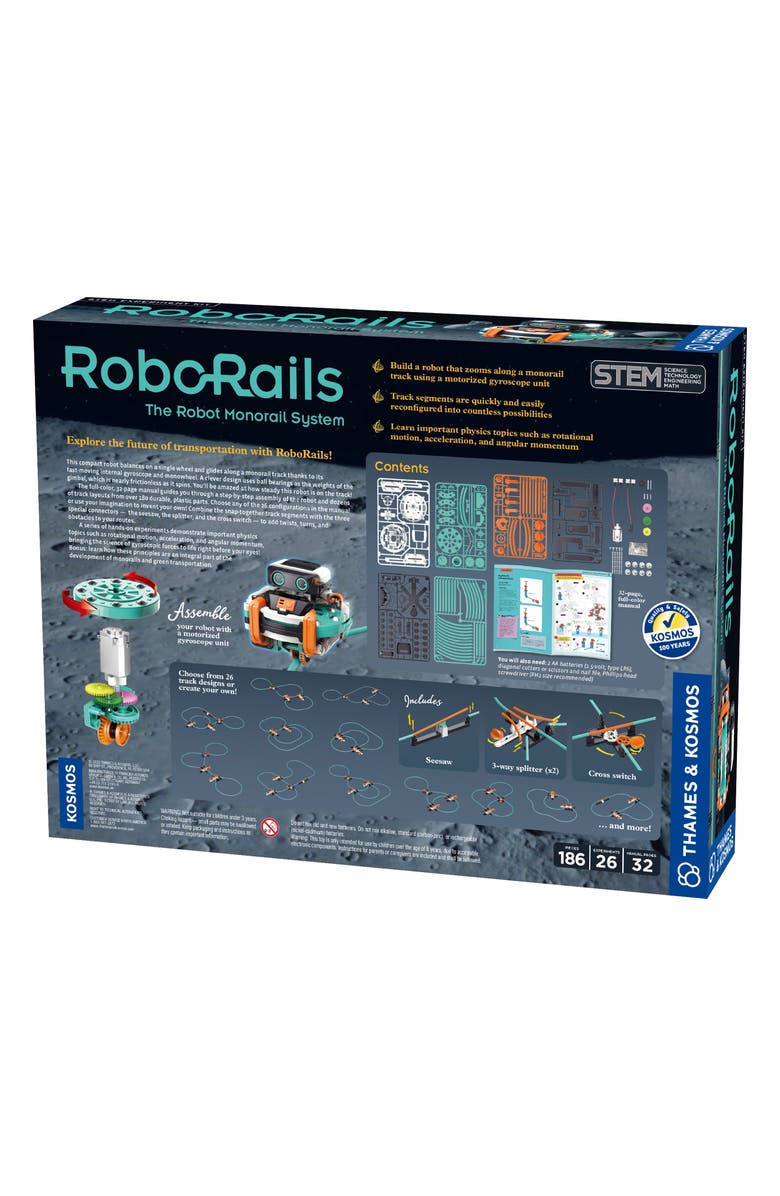 Thames & Kosmos RoboRails Robot Monorail System Experiment Kit, Alternate, color, Miscellaneous