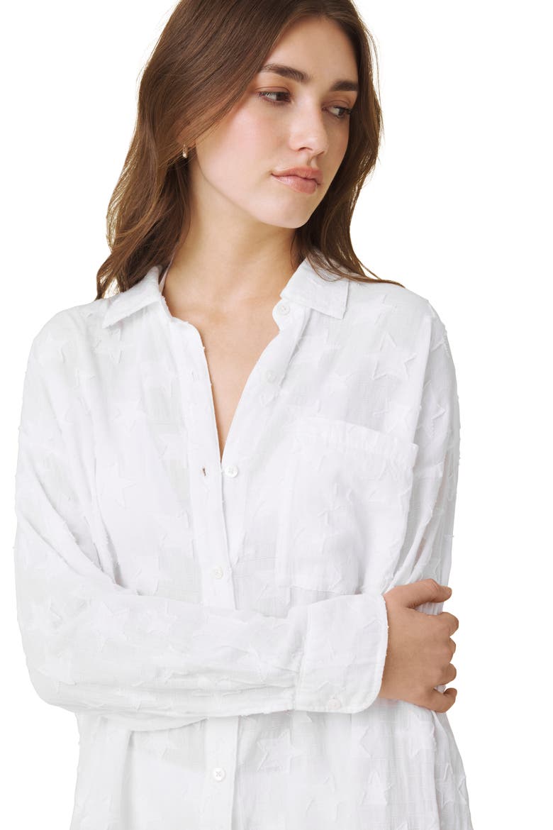 Caprice Star Button-Up Shirt, Alternate, color, WHITE