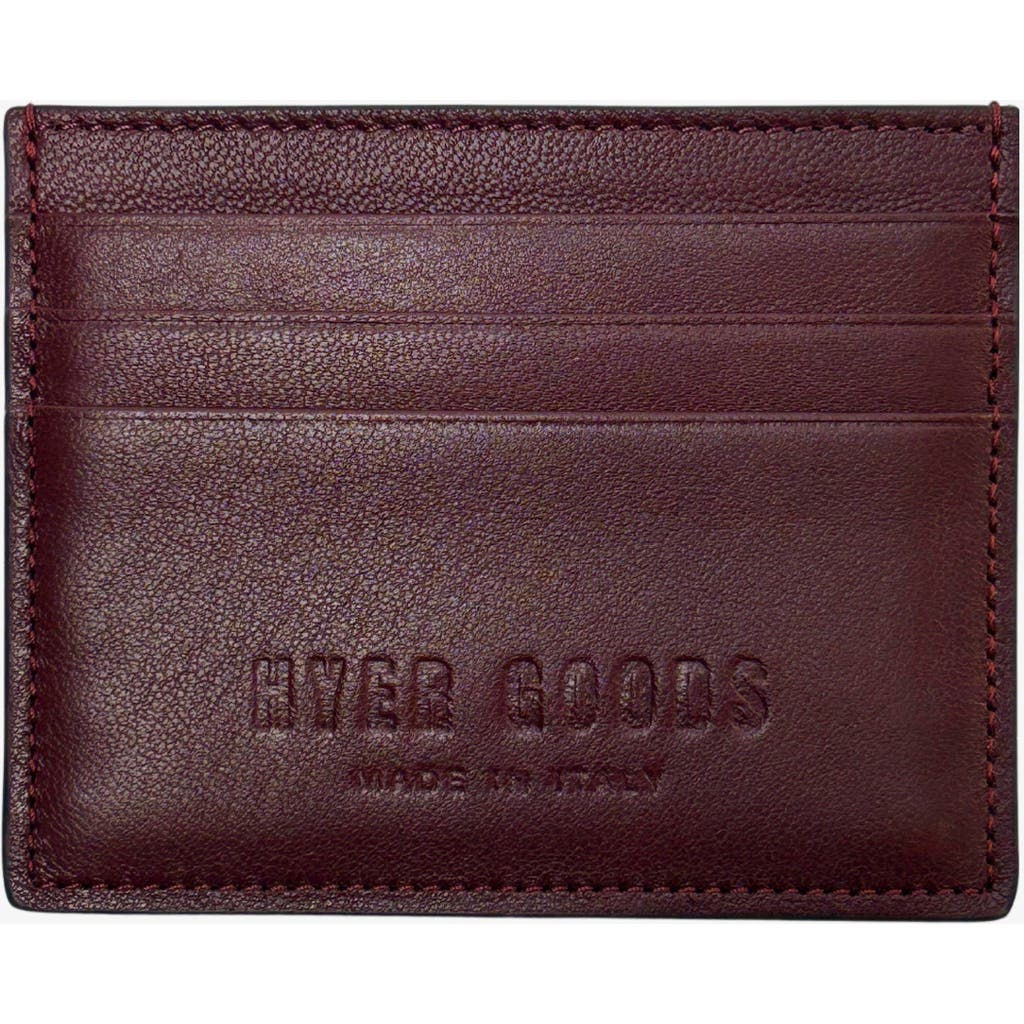 Hyer Goods Upcycled Italian Leather Certo Card Wallet In Burgundy
