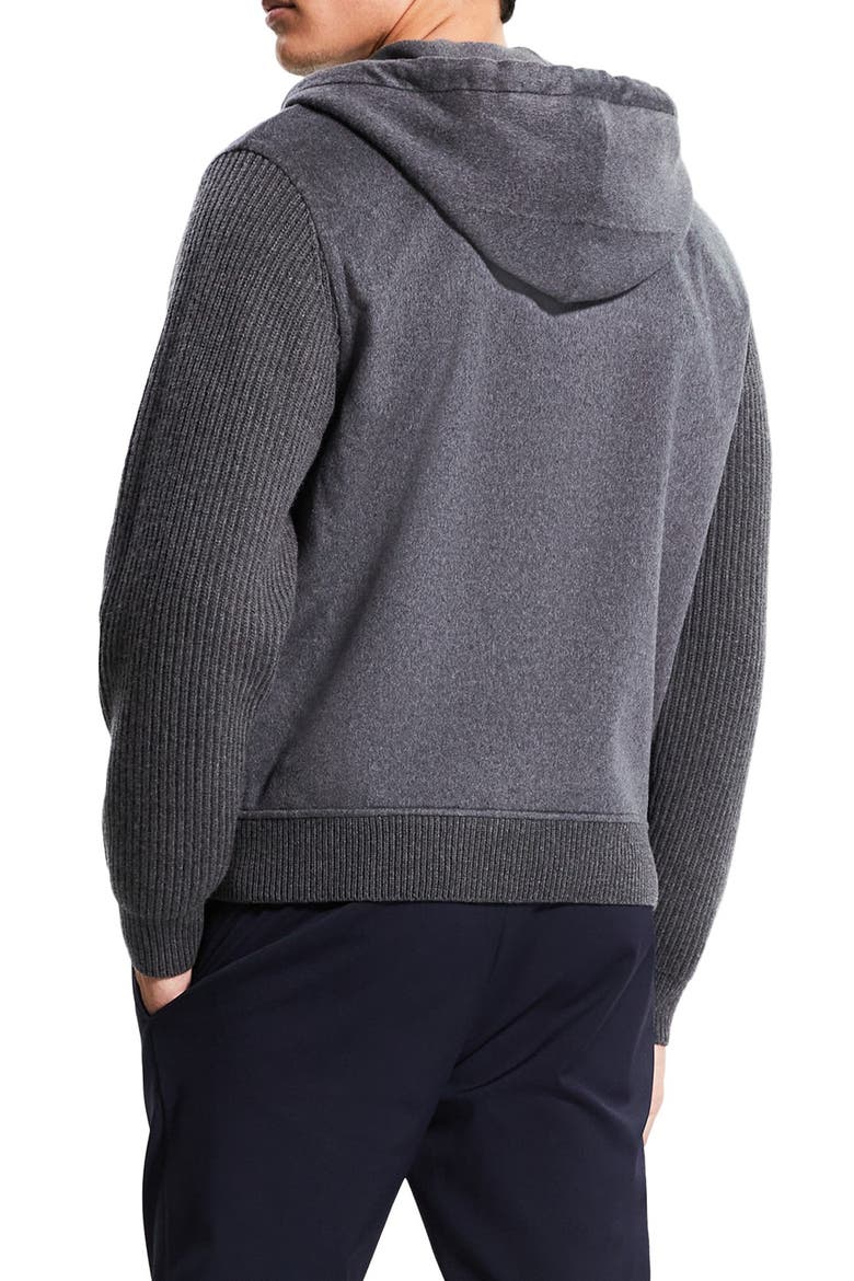 Haskel Wool & Cashmere Zip Hoodie, Alternate, color, MEDIUM GREY