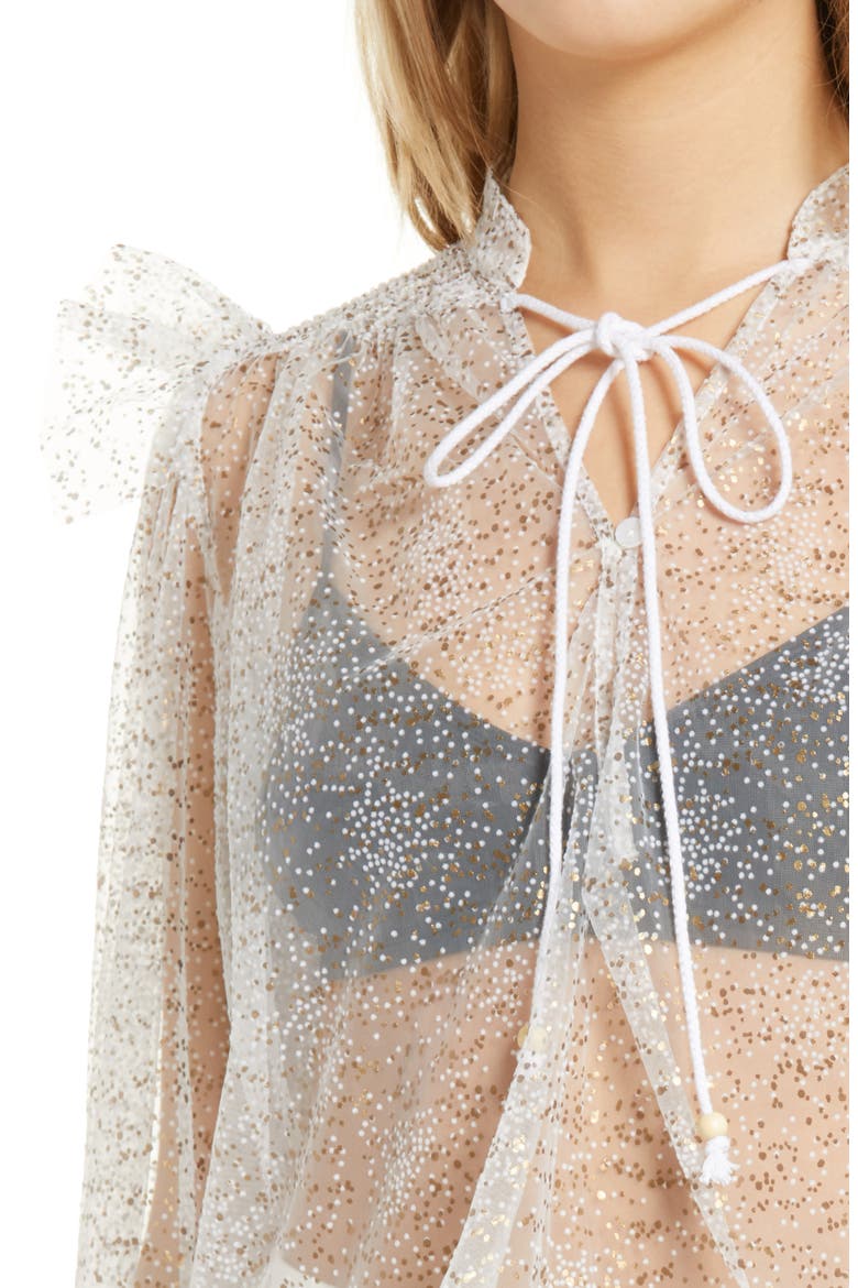 Lavenham Sheer Lace Shirt, Alternate, color, WHITE