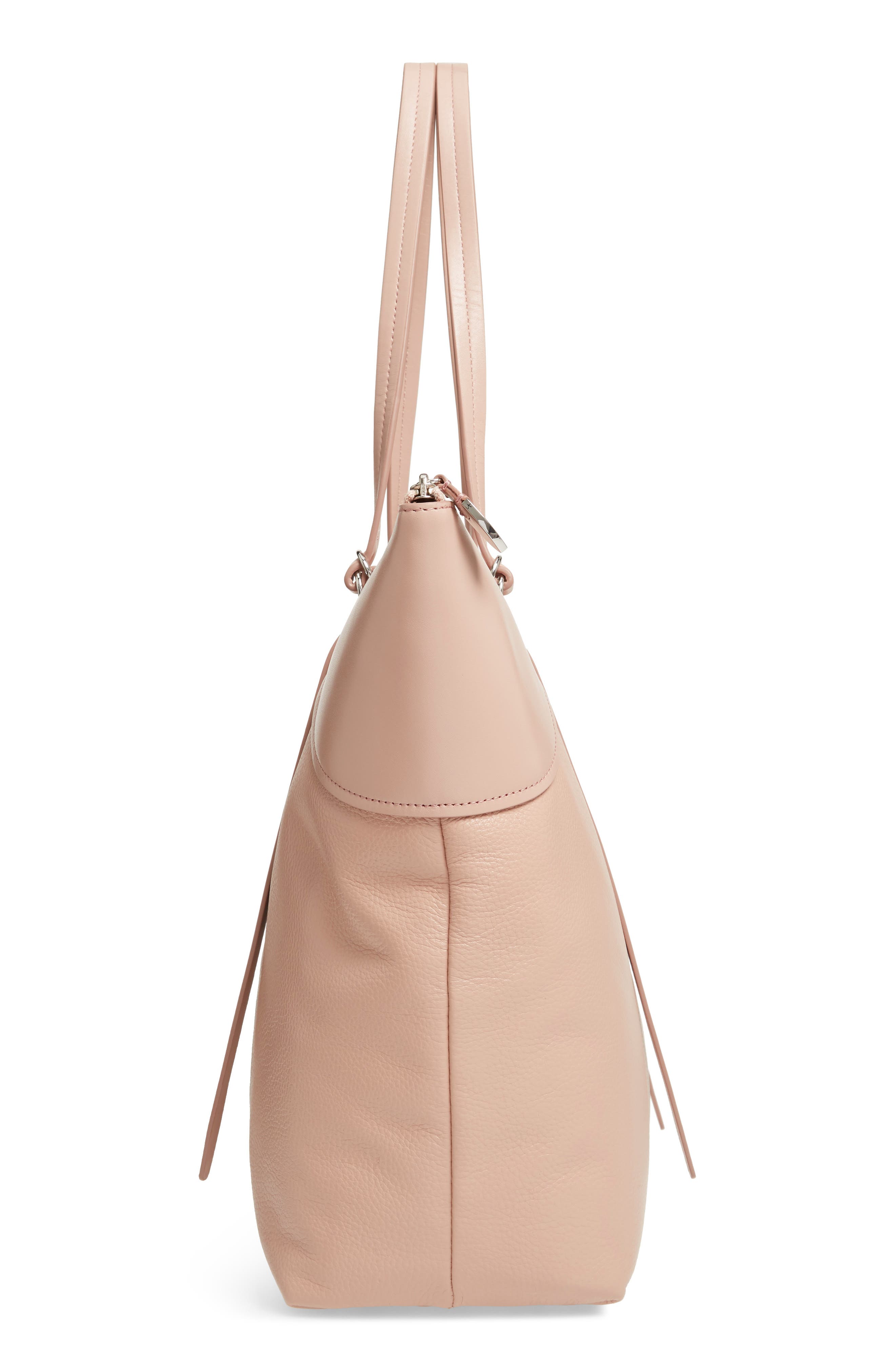 Signature Leather Tote, Alternate, color, DOE