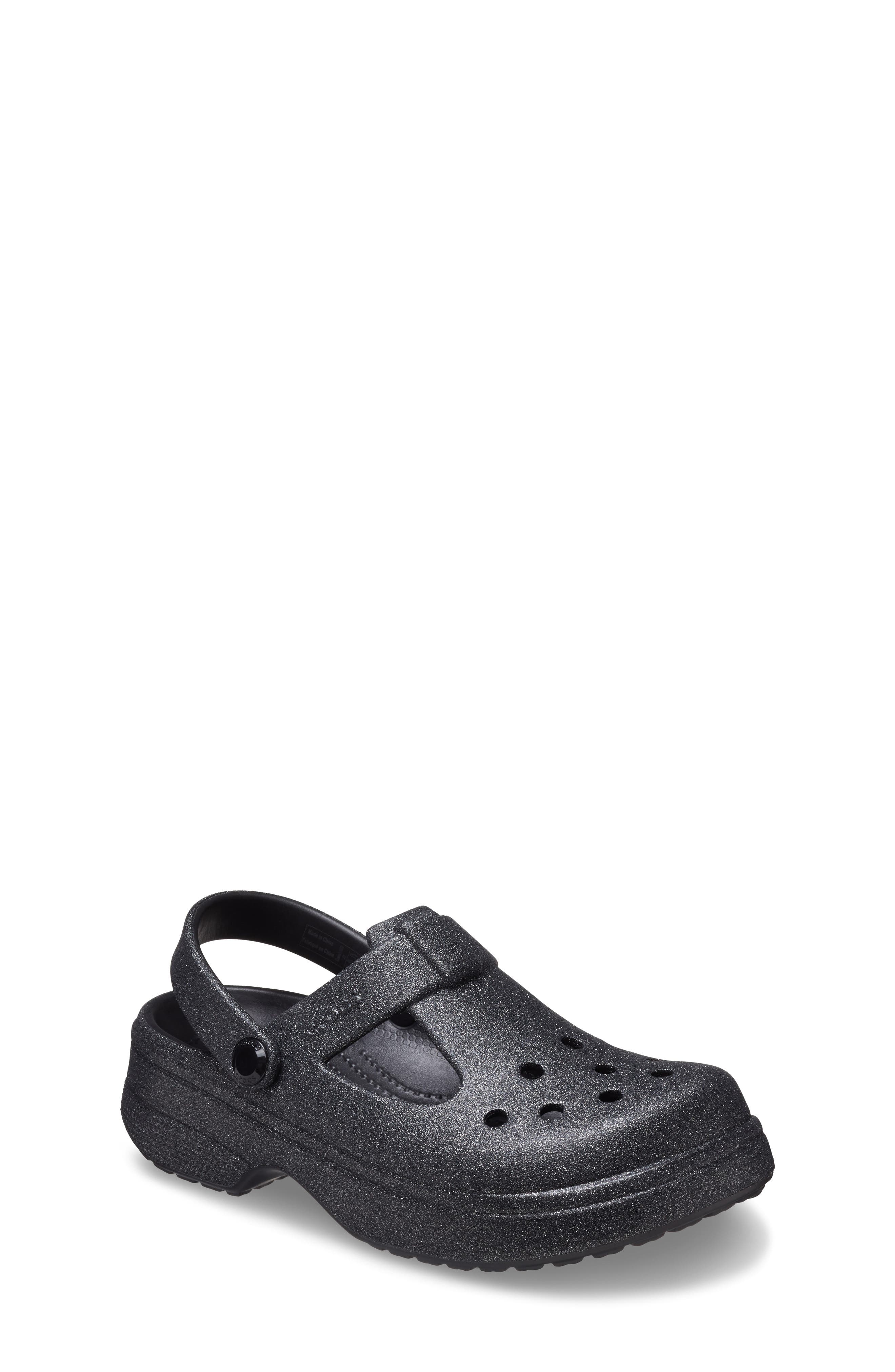 CROCS Kids' Classic Glitter Mary Jane Clog, Main, color, Blk