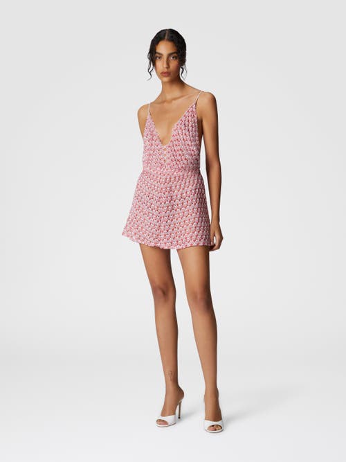 Shop Missoni Short Jumpsuit In Lace With Open Back In Red