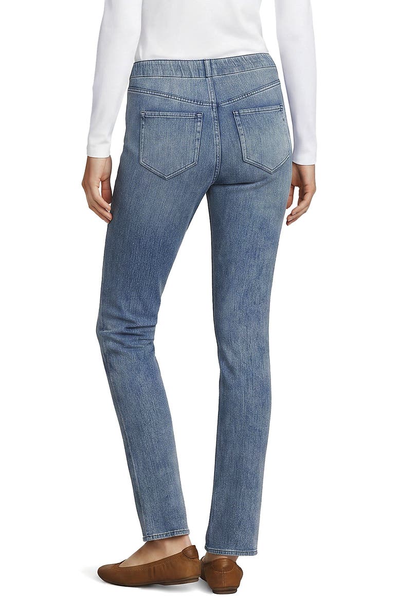Petite Starfish High Rise Knit Denim Straight Jeans, Alternate, color, Light Brook