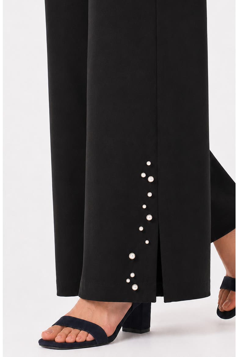 Kayla Pearl Hem High Waist Wide Leg Pants, Alternate, color, BLACK