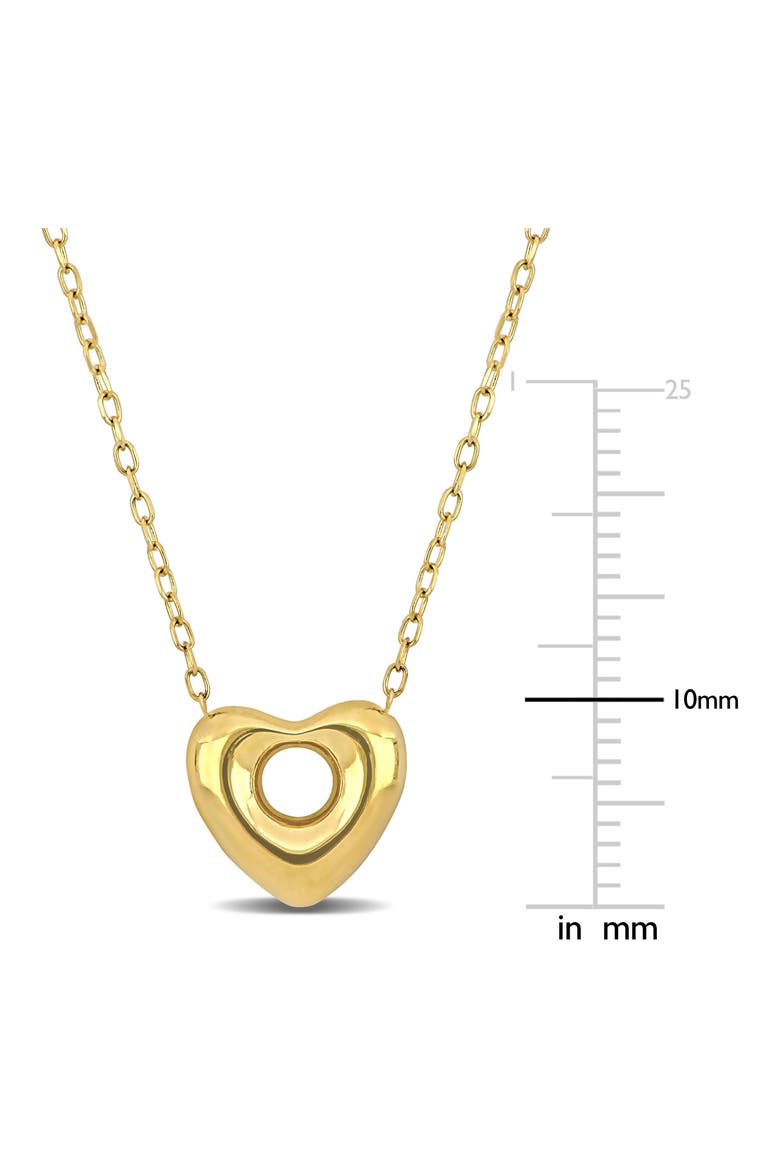 10K Yellow Gold Puffy Open Heart Pendant Necklace, Alternate, color, GOLD