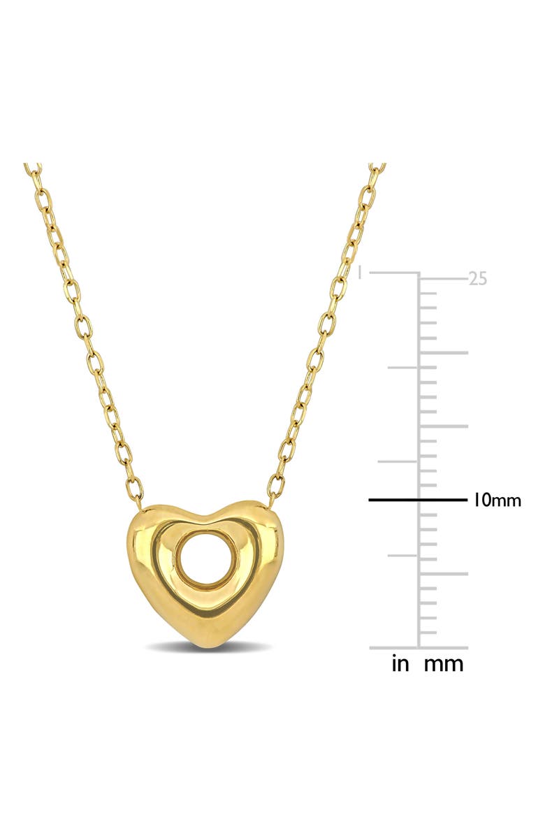 DELMAR 10K Yellow Gold Puffy Open Heart Pendant Necklace, Alternate, color,