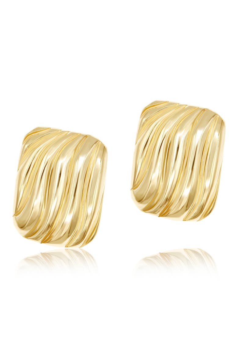 Oversized Textured Square Statement Earrings, Alternate, color, GOLD