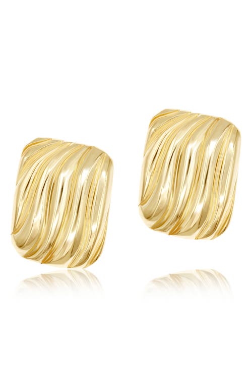 Shymi Oversized Textured Square Statement Earrings In Gold